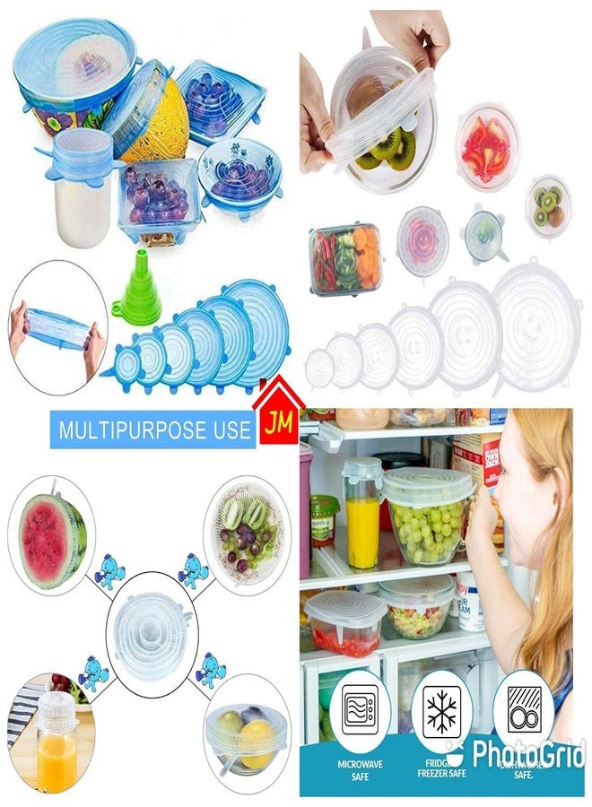 Aayush enterprises , Silicone Stretch Lids,Set of 6 Multi Size Reusable Silicone Lids Food and Bowl Covers,Dishwasher . (1) - Image 2