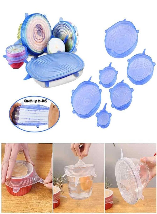 Aayush enterprises , Silicone Stretch Lids,Set of 6 Multi Size Reusable Silicone Lids Food and Bowl Covers,Dishwasher . (1) - Image 3
