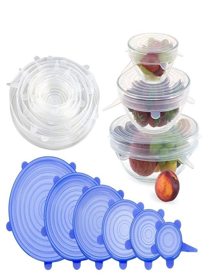 Aayush enterprises , Silicone Stretch Lids,Set of 6 Multi Size Reusable Silicone Lids Food and Bowl Covers,Dishwasher . (1) - Image 1