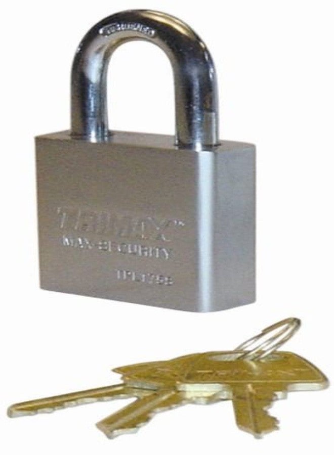 Trimax TPL175S Square Hardened 50mm Solid Steel Padlock 1.25" x 10mm Dia. Shackle - Rekeyable