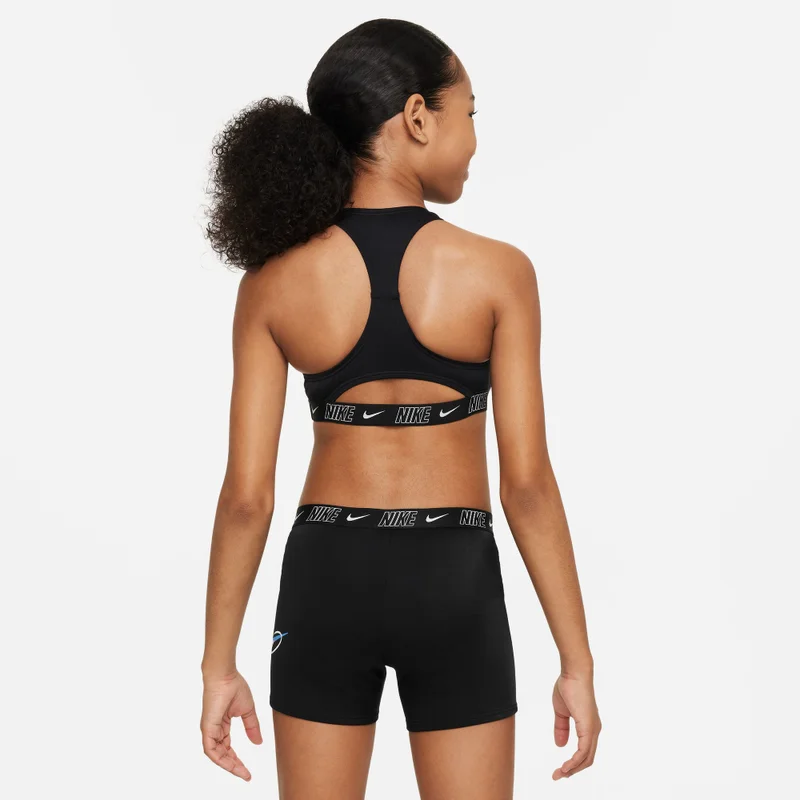 نايكي سويم لوجو تيب طقم شورت مع بكيني متقاطع للأطفال الكبار (للبنات)