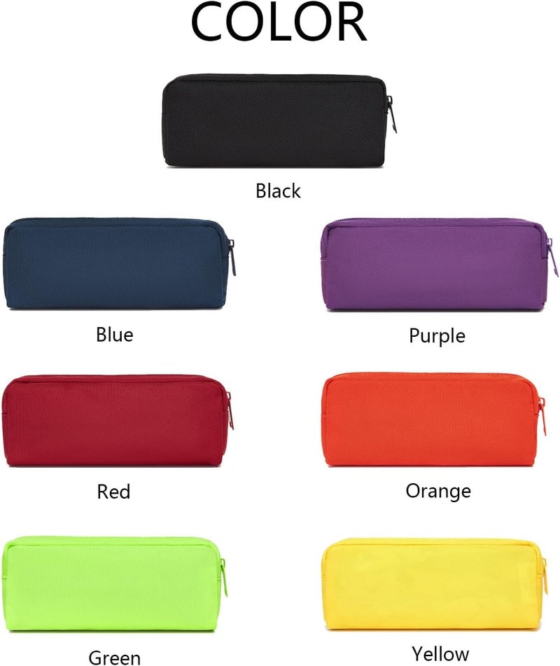 YONBEN Multi Color Zipper Pencil Pouch Pen Bag Canvas Pencil Case Stationary Bag (Purple) - Image 3