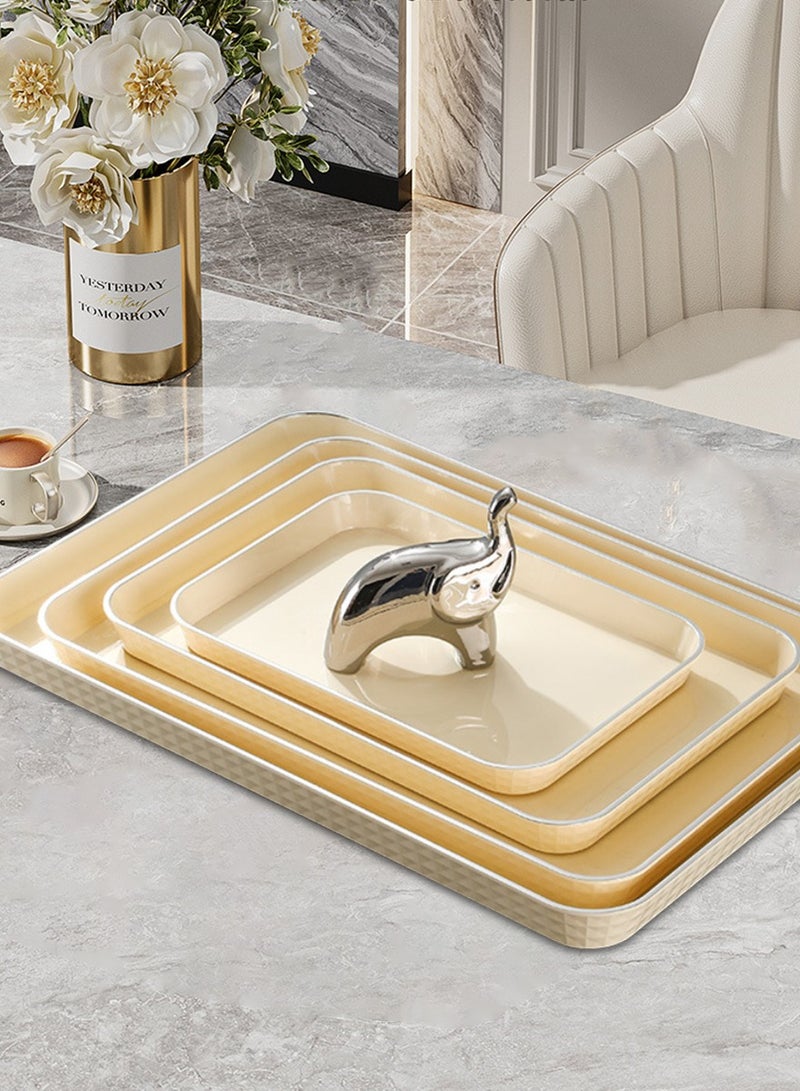 DPTER 4pcs Serving Tray Plastic Coffee Table Tray Decorative Tray Food Tray for Serving Food Veggie Snack Fruit Cookies Dessert Party Food Desserts in Kitchen or Pantry - Image 1