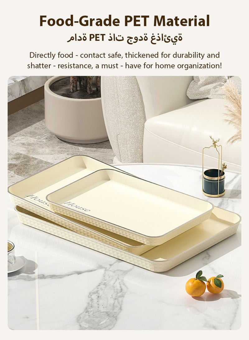 DPTER 4pcs Serving Tray Plastic Coffee Table Tray Decorative Tray Food Tray for Serving Food Veggie Snack Fruit Cookies Dessert Party Food Desserts in Kitchen or Pantry - Image 3