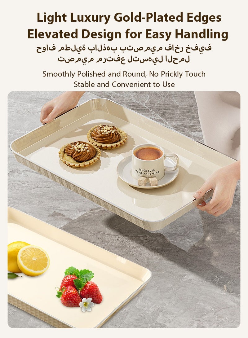 DPTER 4pcs Serving Tray Plastic Coffee Table Tray Decorative Tray Food Tray for Serving Food Veggie Snack Fruit Cookies Dessert Party Food Desserts in Kitchen or Pantry - Image 4