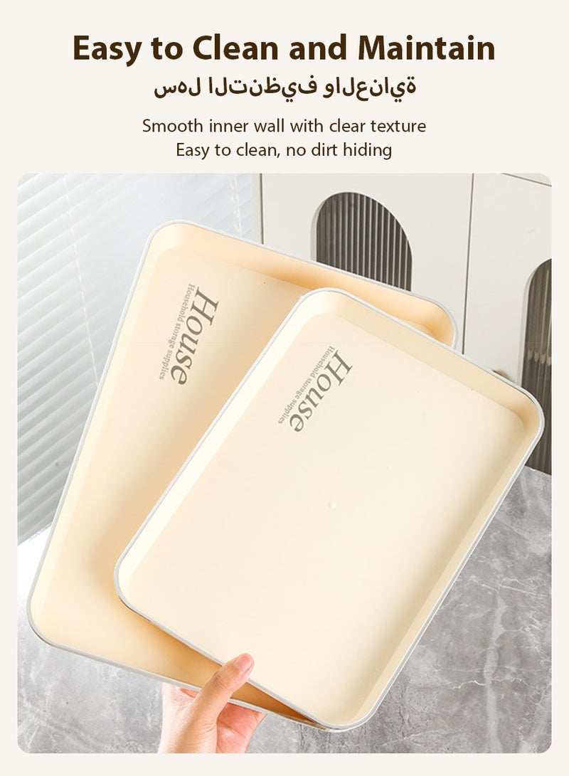 DPTER 4pcs Serving Tray Plastic Coffee Table Tray Decorative Tray Food Tray for Serving Food Veggie Snack Fruit Cookies Dessert Party Food Desserts in Kitchen or Pantry - Image 5