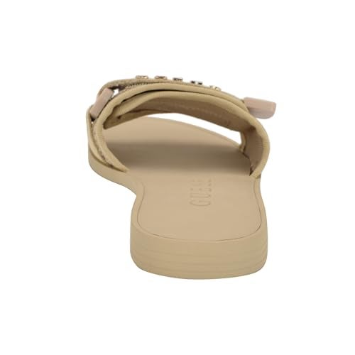 Guess Women's Elyze Sandal, Gold/Brown Logo 710, 7.5 - Image 4