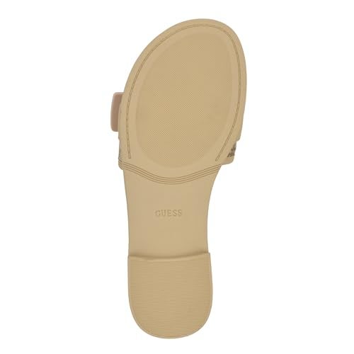 Guess Women's Elyze Sandal, Gold/Brown Logo 710, 7.5 - Image 5