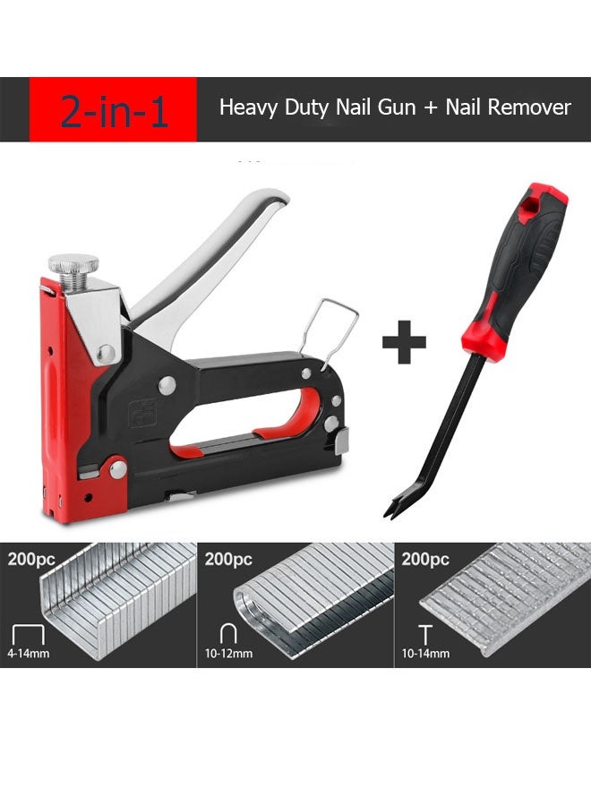 Bukela Heavy-duty U-nail Gun, 4-in-1 Stapler, Electric Staple Remover, Manual Brad Nail Gun, Electric Adjustable Furniture Stapler, Suitable for Wood, Carpentry, and Diy Decoration - Image 1