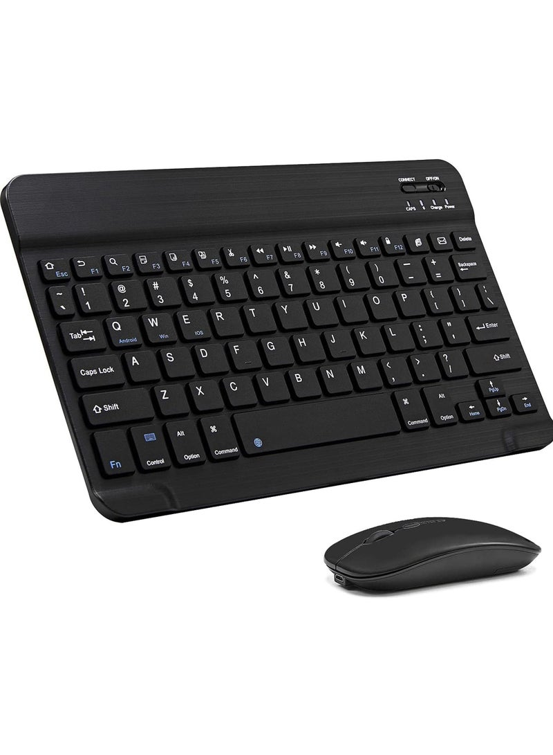 Ultra-Slim Bluetooth Keyboard and Mouse Combo Rechargeable Portable Wireless Keyboard Mouse Set for Apple iPad iPhone iOS 13 and Above Samsung Tablet Phone Smartphone Android Windows - Image 1