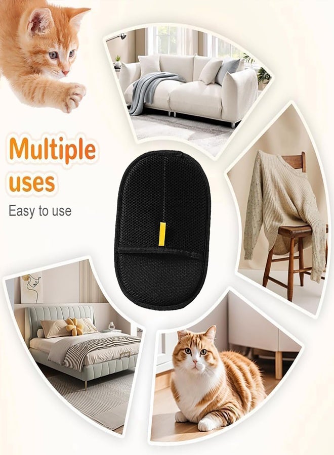 2pcs pet hair removal gloves, pet hair static removal gloves, pet hair removal gloves for dogs and cats, reusable cat and dog static hair removal gloves brush tool - Image 4