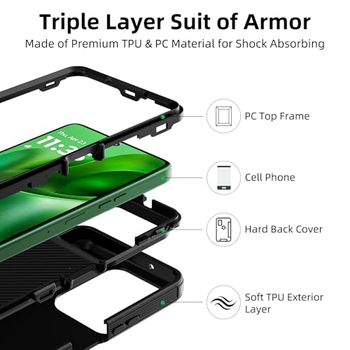 Jiunai for Moto G Power 2021 Case, 3-Piece Heavy Duty Armor Shockproof Tough Hybrid Dual Layer Drop Protection Bumper Rugged Matte Protective Phone Cover Case Compatible with Moto G Power 2021 Blue - Image 4