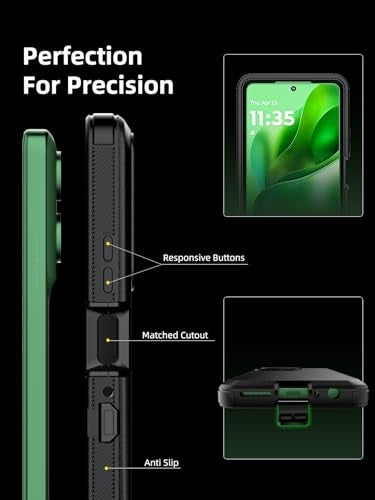 Jiunai for Moto G Power 2021 Case, 3-Piece Heavy Duty Armor Shockproof Tough Hybrid Dual Layer Drop Protection Bumper Rugged Matte Protective Phone Cover Case Compatible with Moto G Power 2021 Blue - Image 5