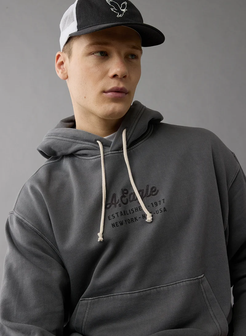 امريكان ايجل Logo Graphic Drawstring Pullover Hoodie