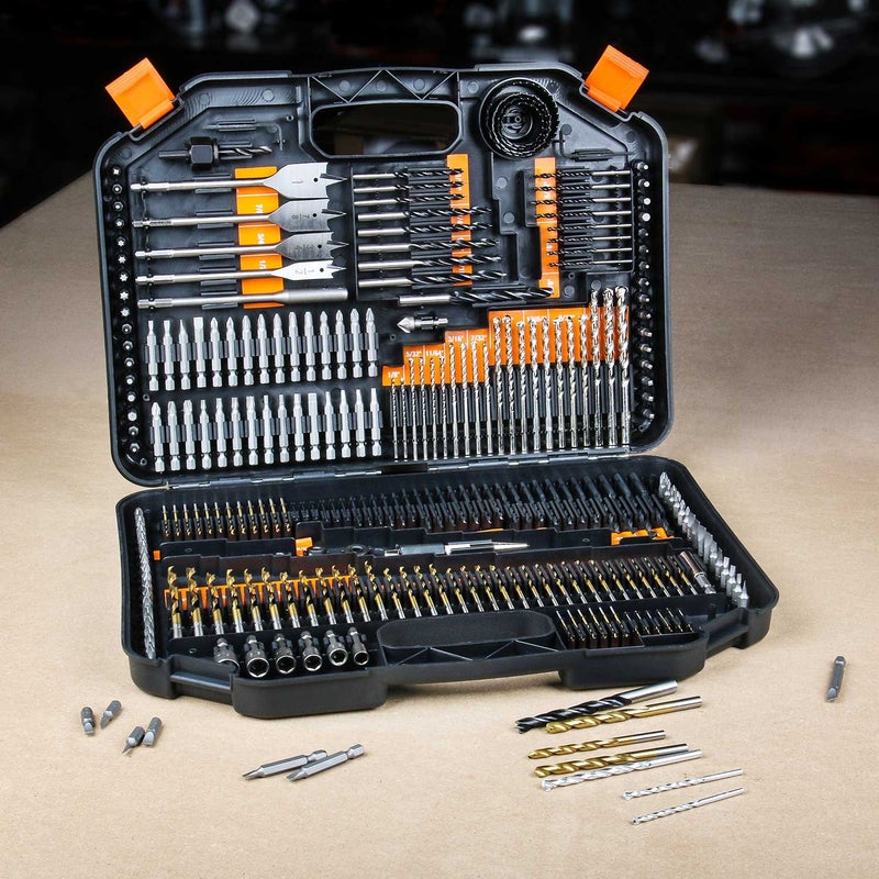 EnerTwist Drill Bit Set, 246-Pieces Drill Bits and Driver Set for Wood Metal Cement Drilling and Screw Driving, Full Combo Kit Assorted in Plastic Carrying Case, ET-DBA-246 - Image 4