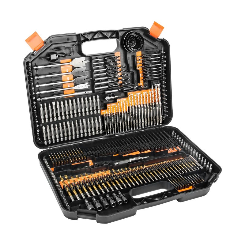 EnerTwist Drill Bit Set, 246-Pieces Drill Bits and Driver Set for Wood Metal Cement Drilling and Screw Driving, Full Combo Kit Assorted in Plastic Carrying Case, ET-DBA-246 - Image 1