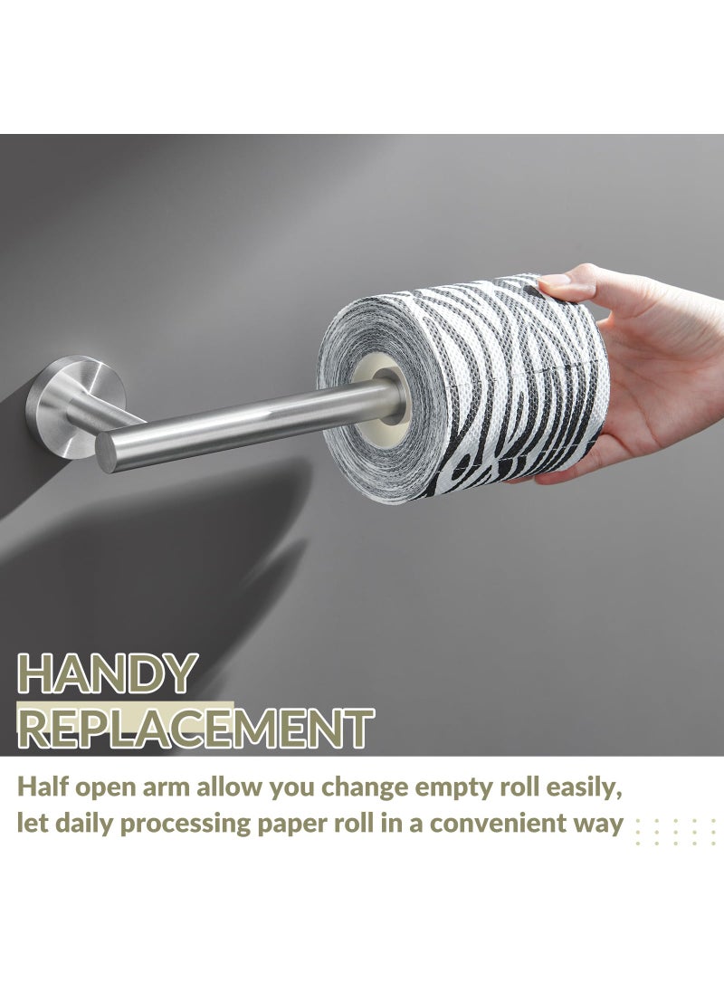 APLusee Toilet Paper Holder Brushed Nickel  APLusee 304 Stainless Steel Tissue Roll Dispenser  Round TP Roll Hanger for Bathroom Kitchen Washroom  Wall Mount  - Image 3