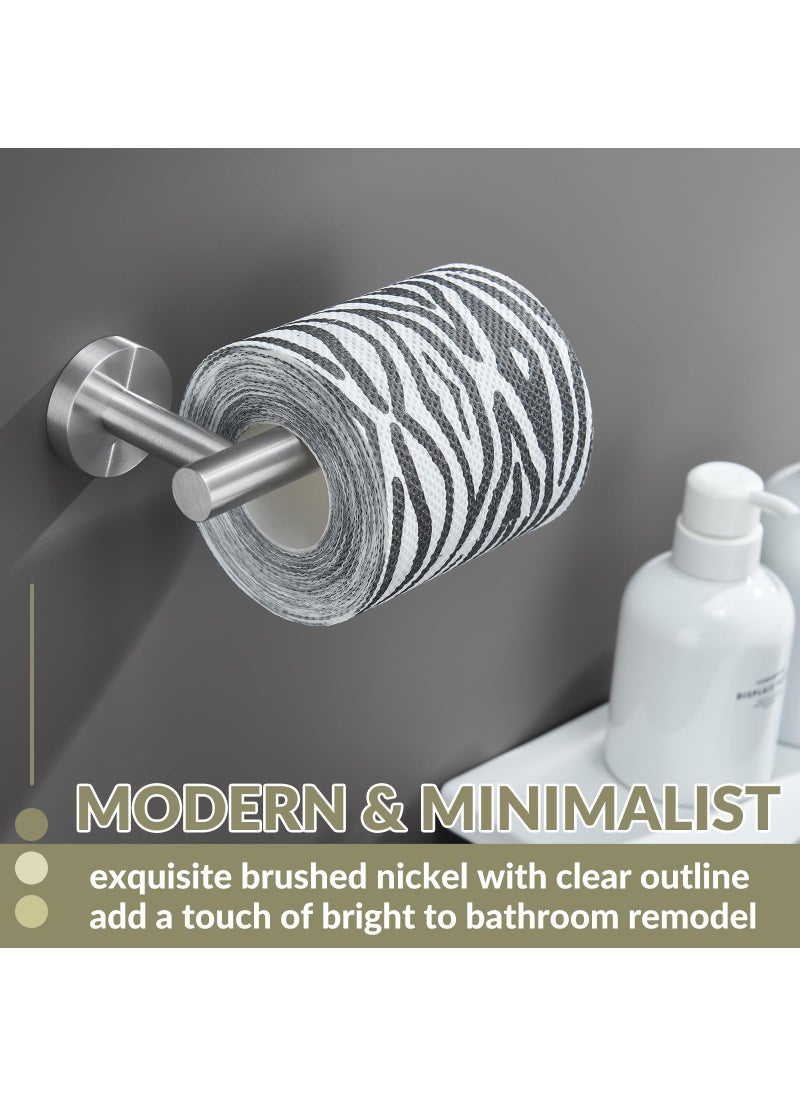 APLusee Toilet Paper Holder Brushed Nickel  APLusee 304 Stainless Steel Tissue Roll Dispenser  Round TP Roll Hanger for Bathroom Kitchen Washroom  Wall Mount  - Image 2