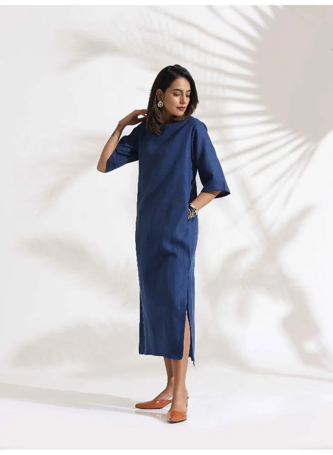 ترو برونز trueBrowns Blue Slub Dress