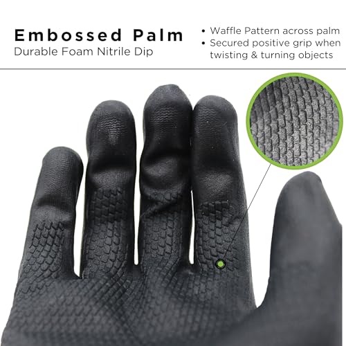 SHOWA 380 Foamed Nitrile Palm Coated General Purpose Work Gloves with Nylon Liner, 13-Gauge, X-Large (12 Pair) - Image 3