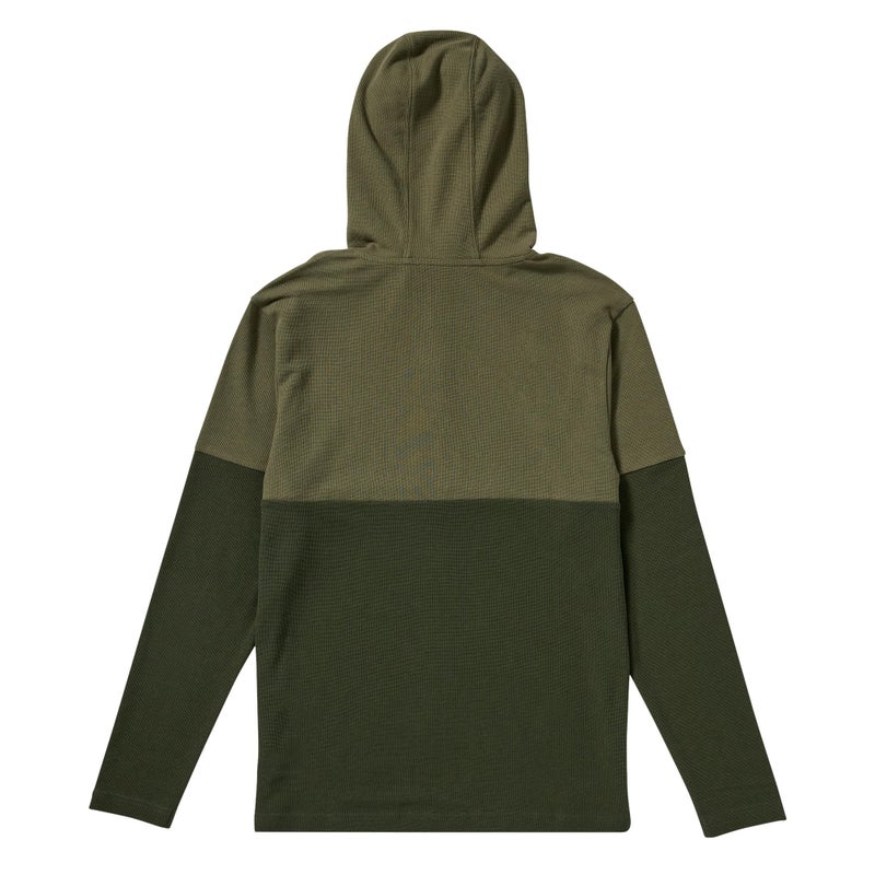 Volcom قميص حراري طويل الأكمام بغطاء رأس للرجال من فولكوم، لون أغاف، مقاس كبير جداً - Image 2