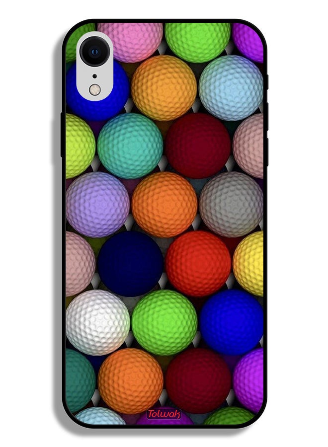 Tolwak Apple iPhone XR Protective Case Balls Abstract Art - Image 2