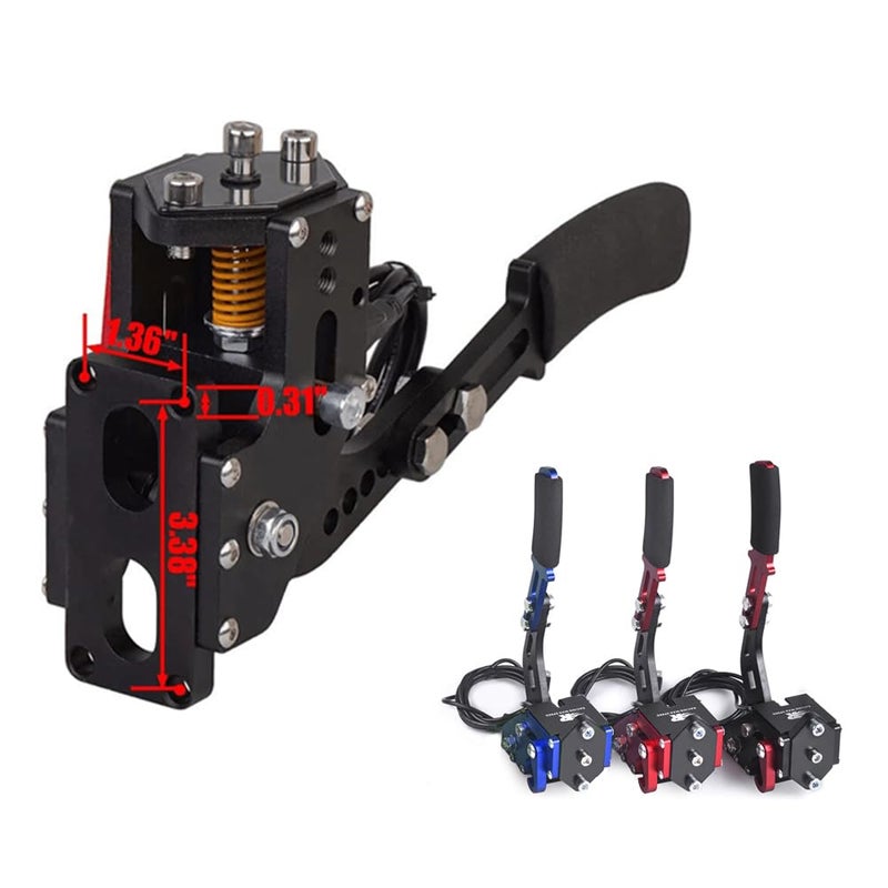 ZHSYMX USB Handbrake for 16Bit SIM PC Racing Games, Compatible with G27 G29 G920 G923 T500 T300 Simulate Linear Handbrake With Fixing Clipï¼ˆOnly PC Systemï¼‰ Red - Image 2