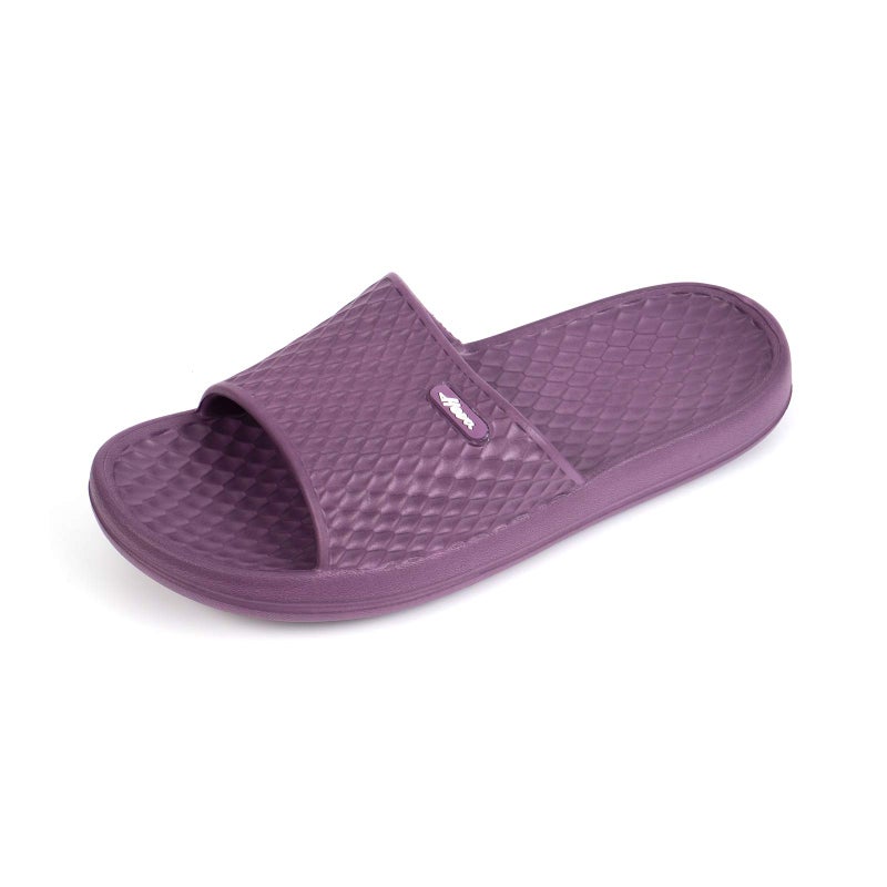 FUNKYMONKEY Womens Bathroom Shower Slippers Indoor Home Beach Non Slip Sandal (8 M US, Dk Purple) - Image 1