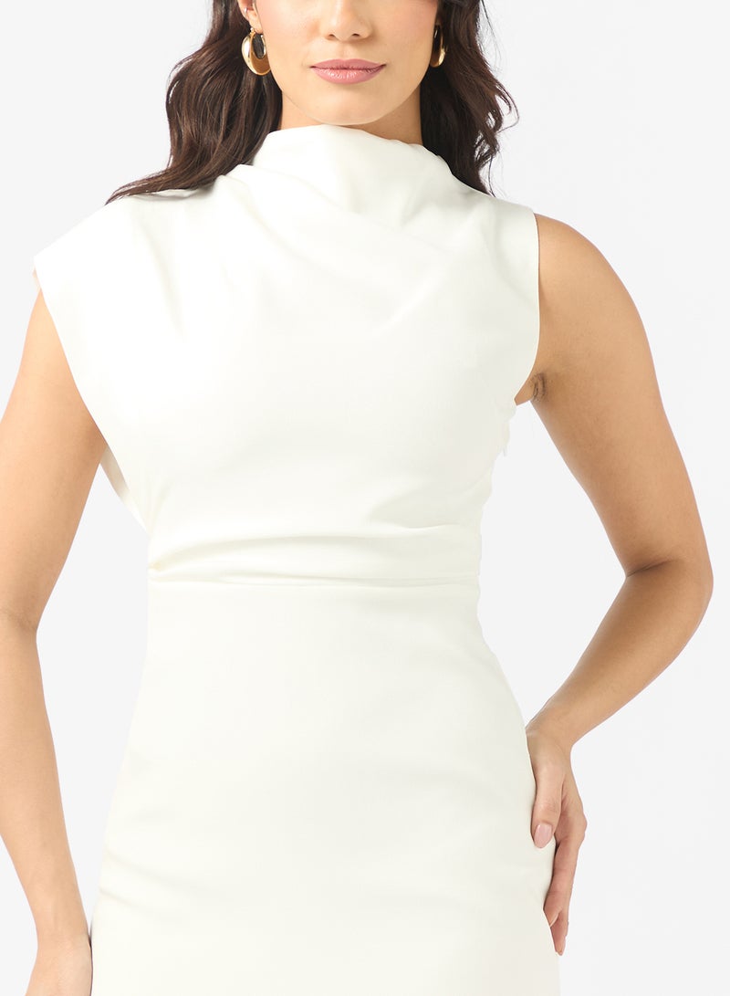 BCBG Asymmetric Sleeves Midi Dress - Image 3
