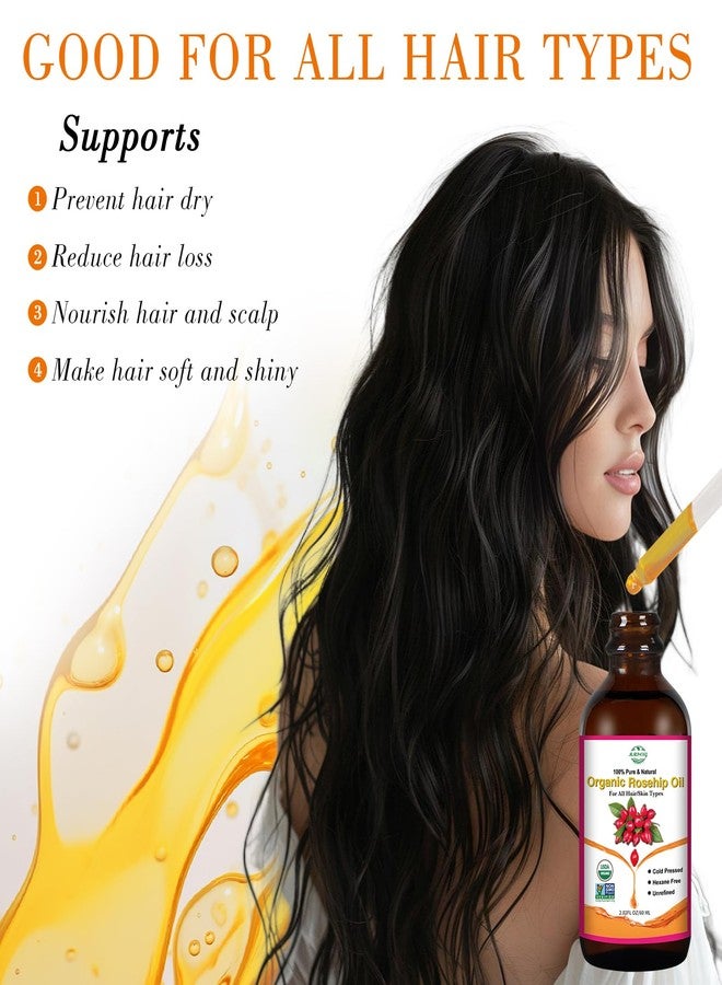 MMPANG Organic Rosehip Oil for Face & Skin – USDA Certified, Cold Pressed, Unrefined Rose Hip Seed Oil for Anti-Aging, Scars, Moisturizing, Hair, Nails & Gua Sha Massage, 2 fl oz (60 ml - Image 5