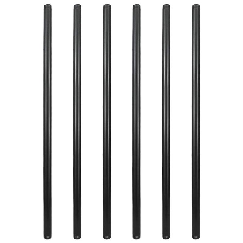 GeilSpace 6 Pack 1/2" Ã— 36" Pre-Cut Black Metal Pipe, Industrial Steel Fits Standard Half Inch Black Threaded Pipes and Fittings - Vintage DIY Industrial Shelving (1/2" Ã— 36")