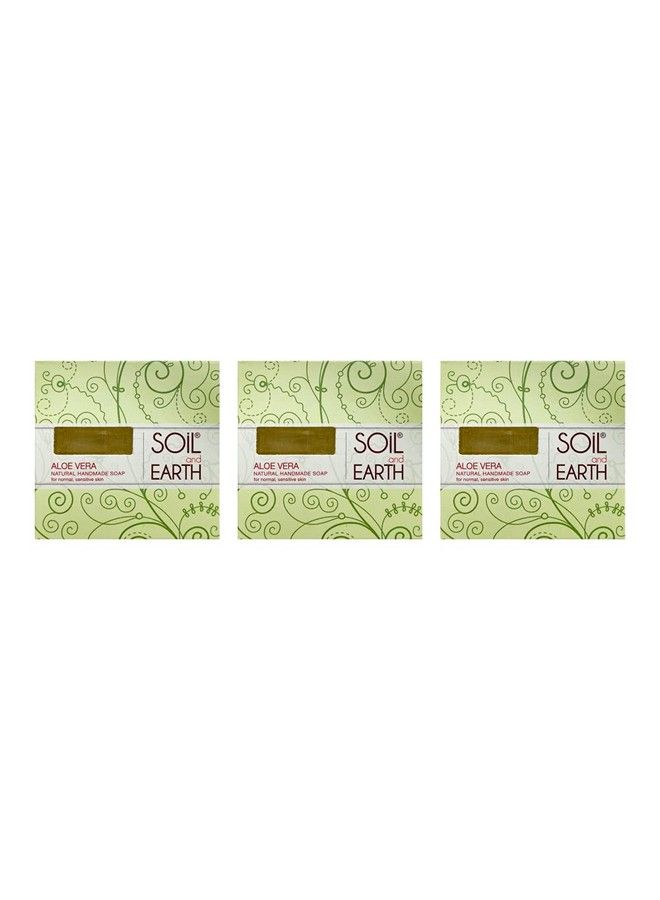 Soil And Earth Handmade Natural Soaps ; For All Skin Types ; 100% Vegan ; Paraben Free ; (Aloevera)_3 X 125 Gm/ 4.4 Oz. - Image 2