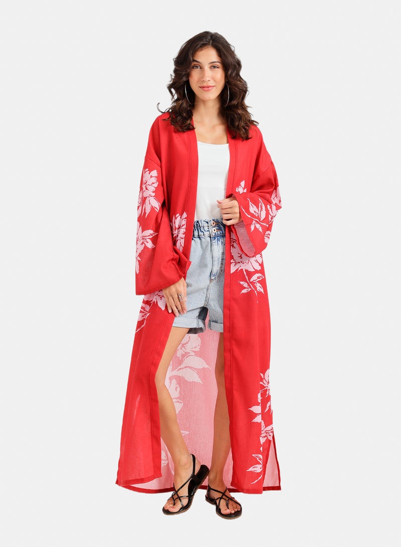 Carina Floral Maxi Beach Kimono - Image 1