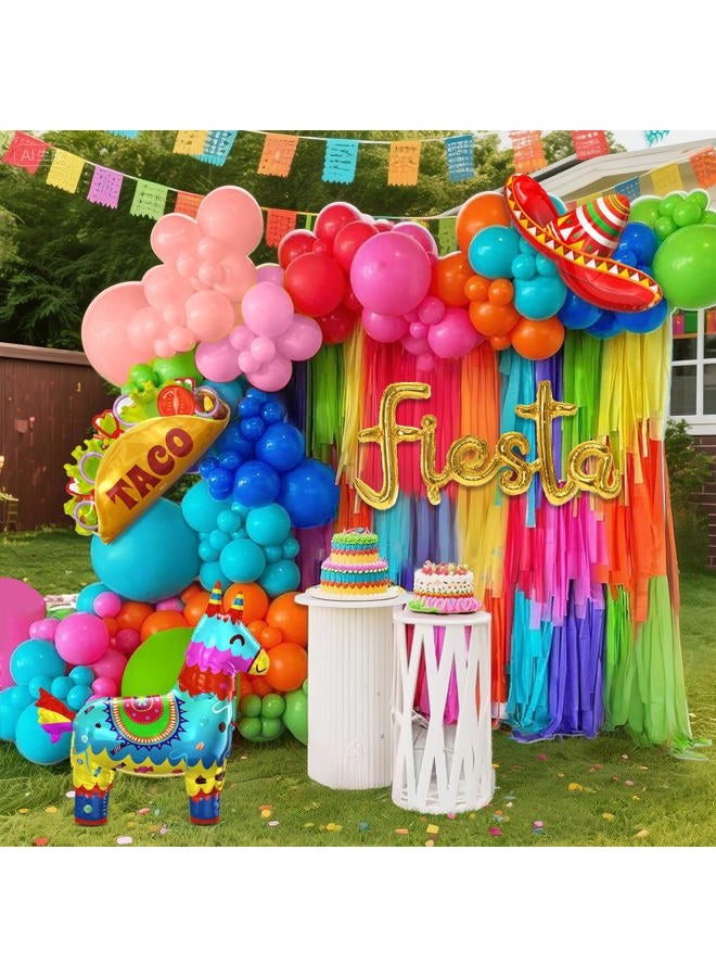SNLN Fiesta Balloon Arch Kit Mexican Fiesta Party Decorations, Huge Custom Llama Taco Sombrero Letter Foil Balloons Rainbow Balloon Arch Kit Mexican Theme Birthday Party Decoration Cinco De Mayo Decor - Image 3