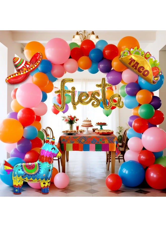 SNLN Fiesta Balloon Arch Kit Mexican Fiesta Party Decorations, Huge Custom Llama Taco Sombrero Letter Foil Balloons Rainbow Balloon Arch Kit Mexican Theme Birthday Party Decoration Cinco De Mayo Decor - Image 4