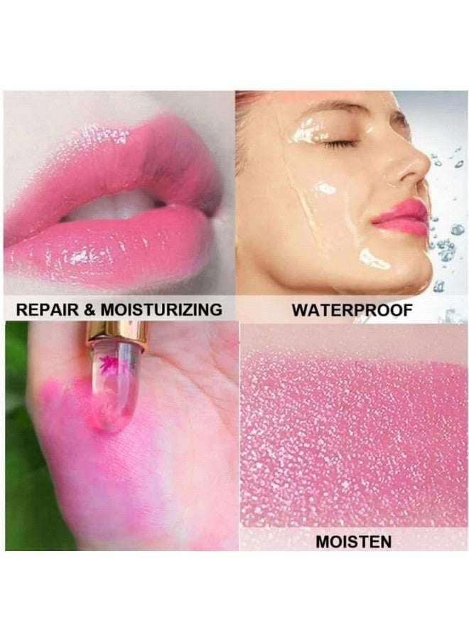 Aasakt Professional Waterproof Moisturizing Flower Crystal Lipstick Jelly Flower Transparent Color Changing Lip Balm Lipstick For Girls & Women I (Pack Of 4) - Image 5