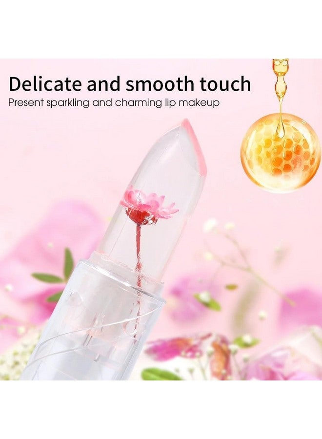 Aasakt Professional Waterproof Moisturizing Flower Crystal Lipstick Jelly Flower Transparent Color Changing Lip Balm Lipstick For Girls & Women I (Pack Of 4) - Image 4