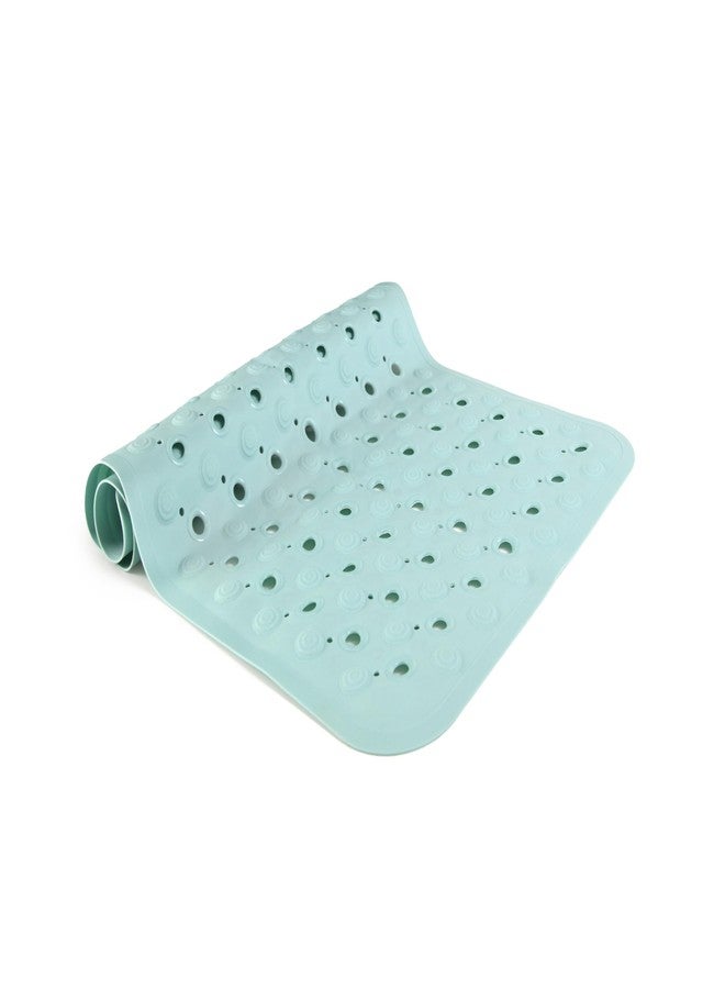 Kenney KN67263 TPE Bubble Bath Mat, Shower Mat, Tub Mat with Suction Cups and Large Drain Holes for Use Inside the Bathroom Shower, 27.75" L x 15.5" W, Dusty Blue - Image 1