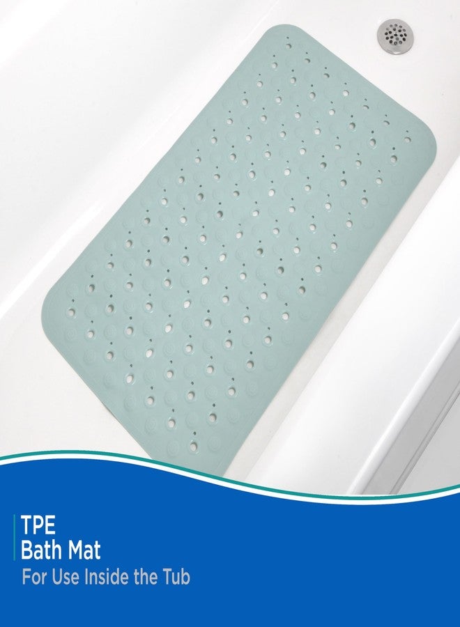 Kenney KN67263 TPE Bubble Bath Mat, Shower Mat, Tub Mat with Suction Cups and Large Drain Holes for Use Inside the Bathroom Shower, 27.75" L x 15.5" W, Dusty Blue - Image 3