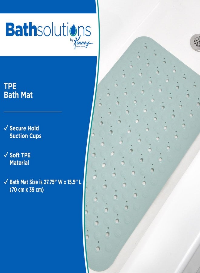 Kenney KN67263 TPE Bubble Bath Mat, Shower Mat, Tub Mat with Suction Cups and Large Drain Holes for Use Inside the Bathroom Shower, 27.75" L x 15.5" W, Dusty Blue - Image 2