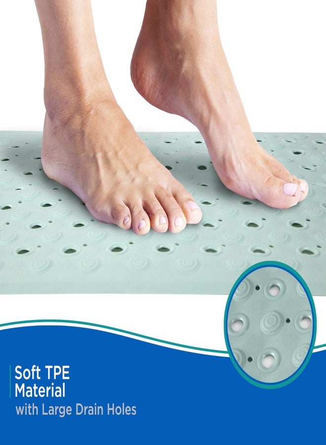 Kenney KN67263 TPE Bubble Bath Mat, Shower Mat, Tub Mat with Suction Cups and Large Drain Holes for Use Inside the Bathroom Shower, 27.75" L x 15.5" W, Dusty Blue - Image 4