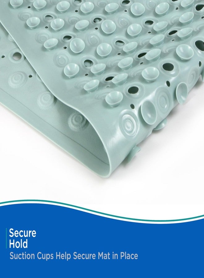 Kenney KN67263 TPE Bubble Bath Mat, Shower Mat, Tub Mat with Suction Cups and Large Drain Holes for Use Inside the Bathroom Shower, 27.75" L x 15.5" W, Dusty Blue - Image 5