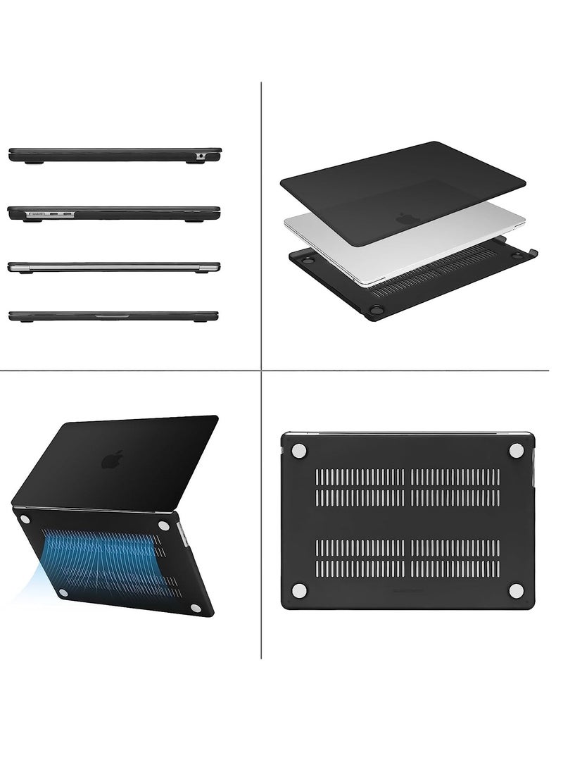 Generic 2 in 1 Hard Case Compatible with MacBook Air 15 inch 2023 M2 Chip A2941 and 2024 M3 Chip A3114 and 2025 M4 Chip A3241 ,Laptop Protective Hard Shell Case with Keyboard Cover Skin,Matte Black  - Image 2