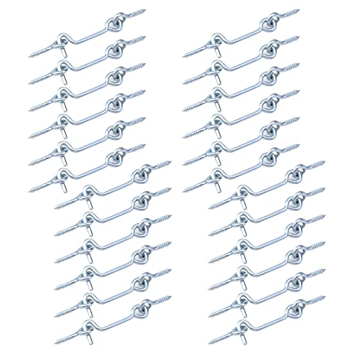 Antrader 24-Pack 2 Inch Zinc Plated Steel Hook & Eye Wood Gates Window Screen Gate Door Latch - Image 1