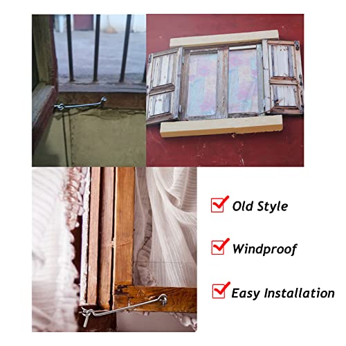 Antrader 24-Pack 2 Inch Zinc Plated Steel Hook & Eye Wood Gates Window Screen Gate Door Latch - Image 4
