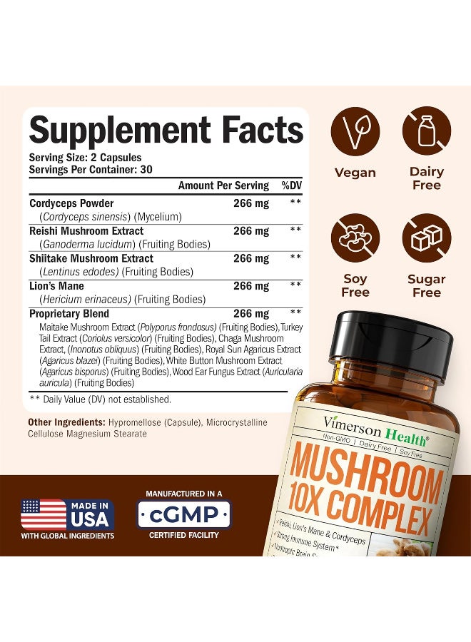 Vimerson Health Mushroom 10x Complex 60 Capsules - Image 2
