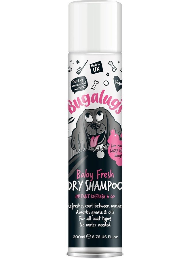 Bugalugs Baby Fresh Dry Dog Shampoo 200ml - Image 1