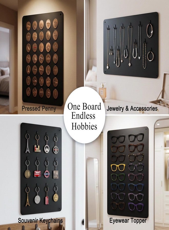 LYZZXI Magnetic Board for Wall 23.6" x 15.7" : Black Metal Display Board for Travel Souvenir Magnets & Art Collections | Heavy-Duty Metal Panel for Hobbyists with Screw Mount Hardware - Image 5