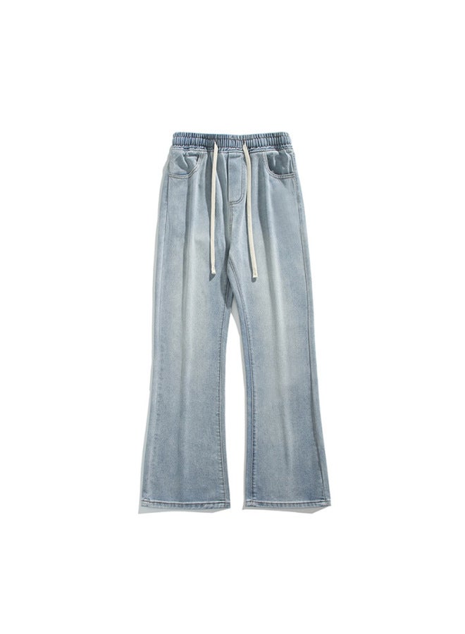 Men's Wear High Street Stretch Slimming Flared Pants Men's Slim Fit Handsome Vibe Style Skinny Jeans