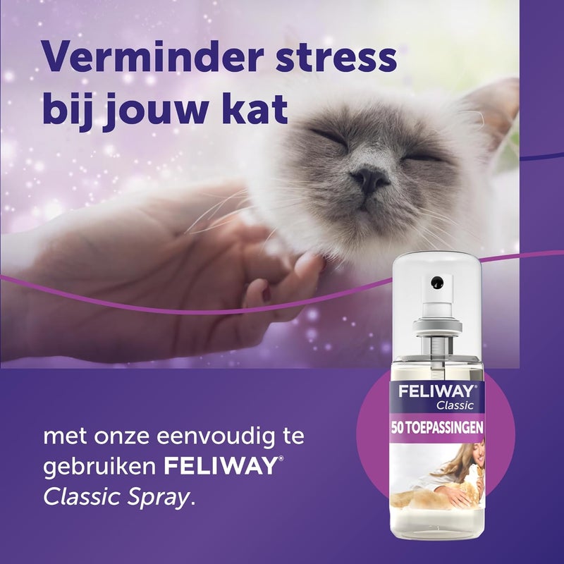 FELIWAY Classic 60ml Spray, comforts cats and helps solve behavioural issues and stress/anxiety in the home and on the move - 60ml - Image 3